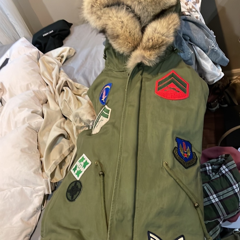 Army Green Patchwork Vest - image 2